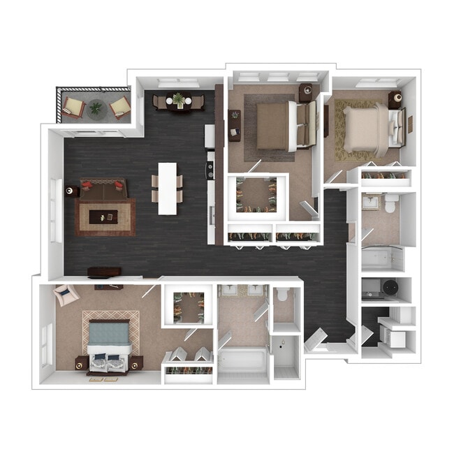 C2 3D Floor plan - Courthouse Square Apartments