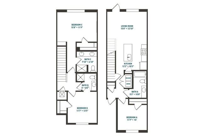 Horizon Plus 3x3 1430-unfurnished - Northside Apartments