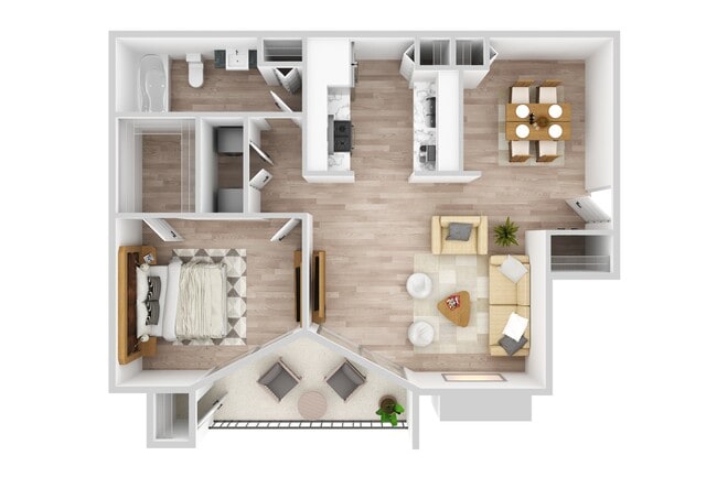 1 Bedroom | 1 Bath | 700 SF - The Augusta Apartments
