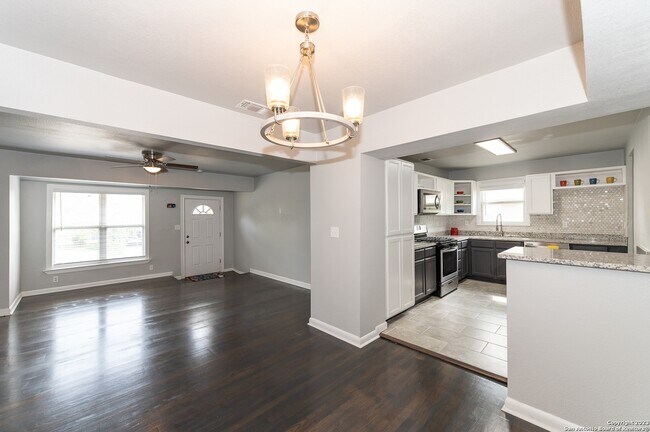 Living and Kitchen from Dining - 331 Byrnes Dr