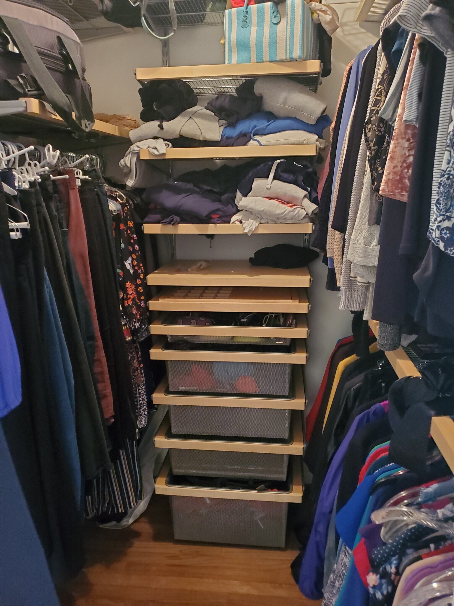 Master bedroom walk-in closet; 3 racks, drawers, shelves - 1429 Corcoran St NW
