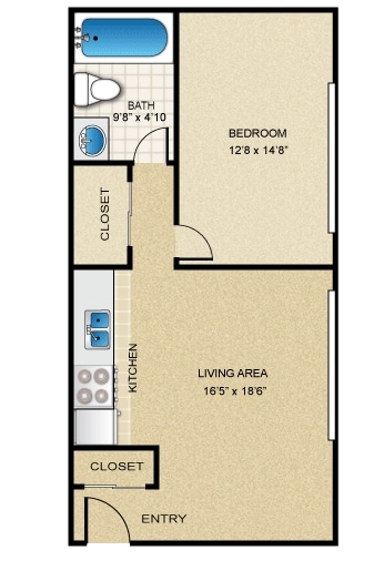 1BR/1BA - North Pointe
