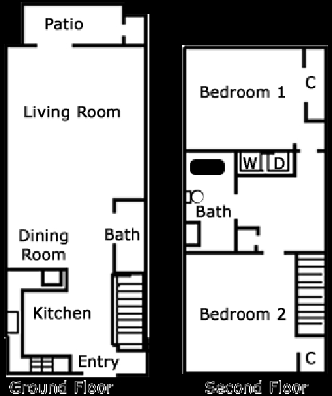 2BR/1.5BA - Shelter Cove Apartments