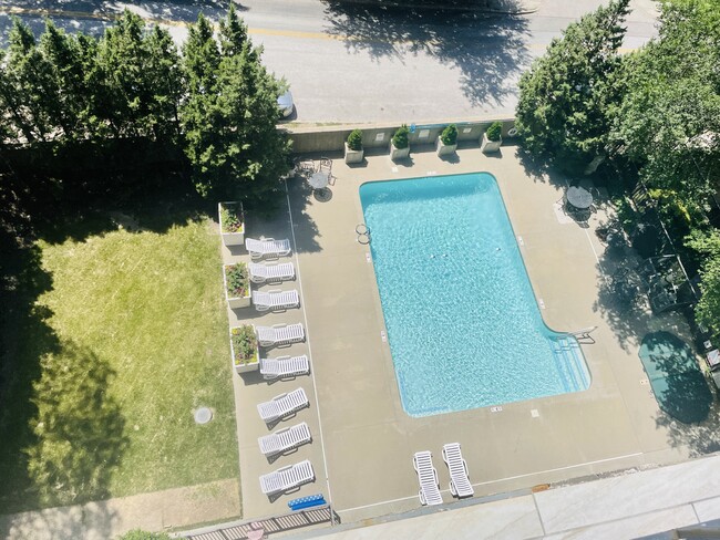 View of Outdoor Pool from West-Facing Balcony - 600 Admiral Blvd