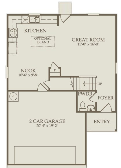 Floor one. Home does include an island. - 12323 Skyview Amber Court