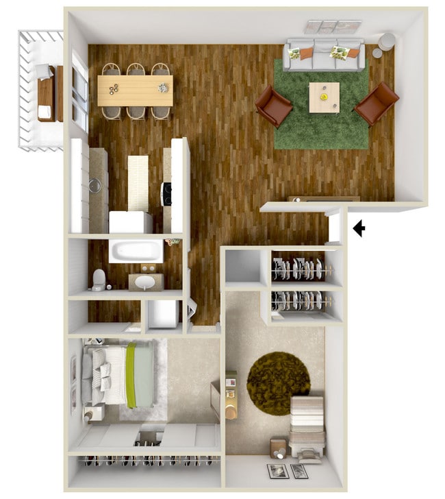 Two Bedroom, One and a half Bath floor plan Meadowlawn Apartments - Meadowlawn Apartments