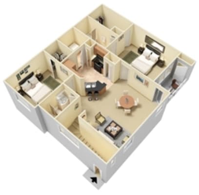 2BR/2BA - Houston Villas East & West