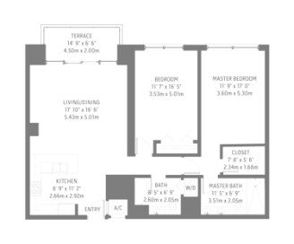 2BR/2BA - Midblock