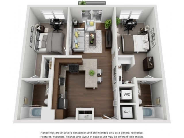 B1 | 2 Bedroom - Lookout on Cragmor | Student Housing