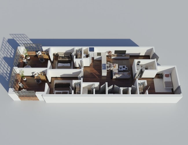 Standard 3 Bedroom, 2 Bathroom plus 2 Bonus Rooms - LL Sams Apartments