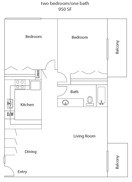 2BR/1BA - Stratford Beach Apartments