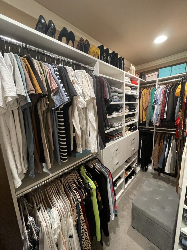 Closet with drawers and shelves for storage. - 1909 Pelham Ave