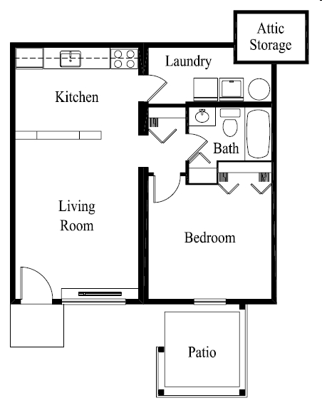 1BR/1BA - Ambergate Apartments