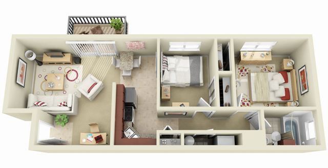 Floorplan - Indiana Flats and Townhomes