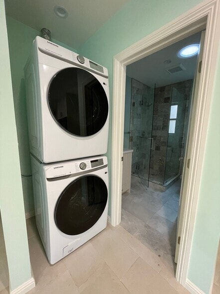 stacked laundry inside unit - 4131 Chevy Chase Dr