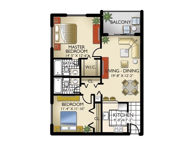 2BR/2BA - Lago Club Apartments