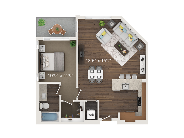 A8 Floor Plan - 2D - Park Avenue Apartments