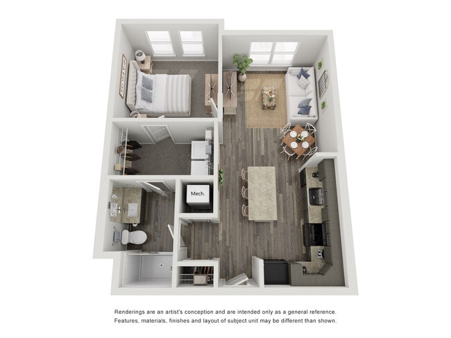 1 Bedroom A1 Floor Plan - Banberry