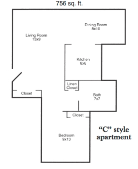 C style apartment - North Spruce Apartments
