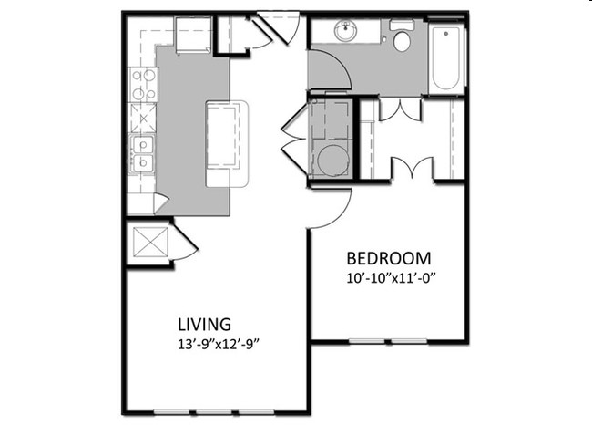 A-1 1Bedroom - Alt - Auburn Square Apartments