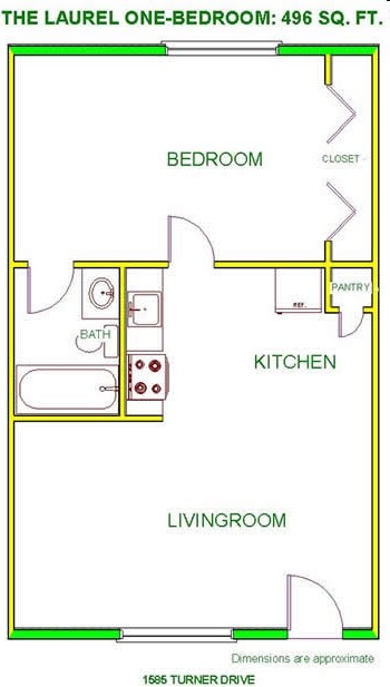 1BR/1BA - The Laurel Apartments