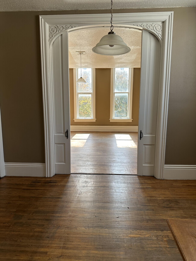 beautiful view through antique pocket doors - 59 E Jefferson St