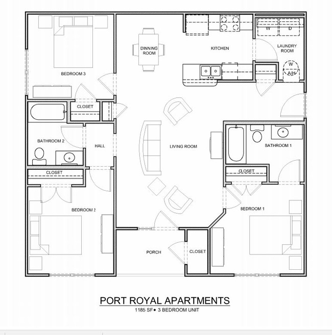 Floorplan - Port Royal Apartments