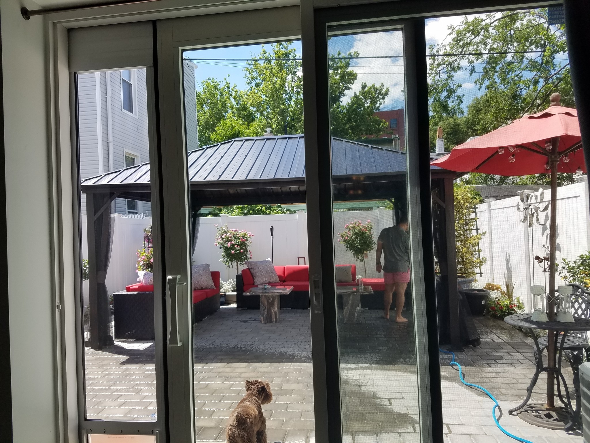 metal gazebo soon to have electric fan/hottub - 165 New York Ave