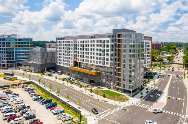 Exterior from Harrington St/Peace St - Peace Raleigh Apartments