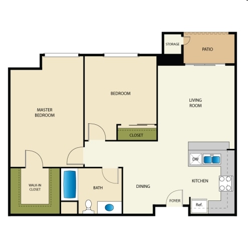 2BR/1BA - Hayward Village Senior Apartments