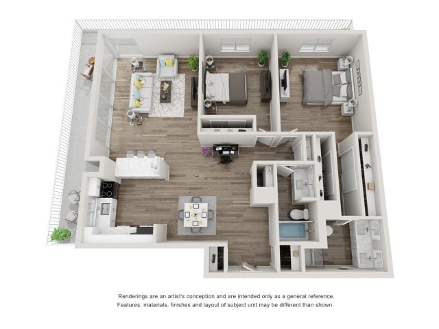 2030 Vallejo Street_Two Bedroom Two Bath Floorplan - Vallejo Street