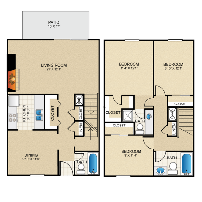 Floorplan - Fiesta Square Apartments & Townhomes