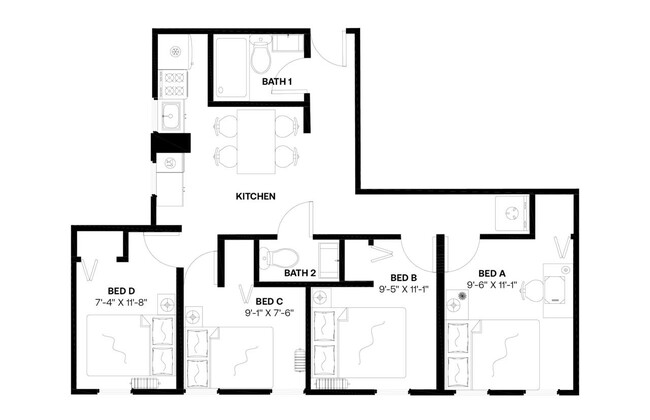 Building Photo - Private bedroom in 4 bed/1.5 bath Home