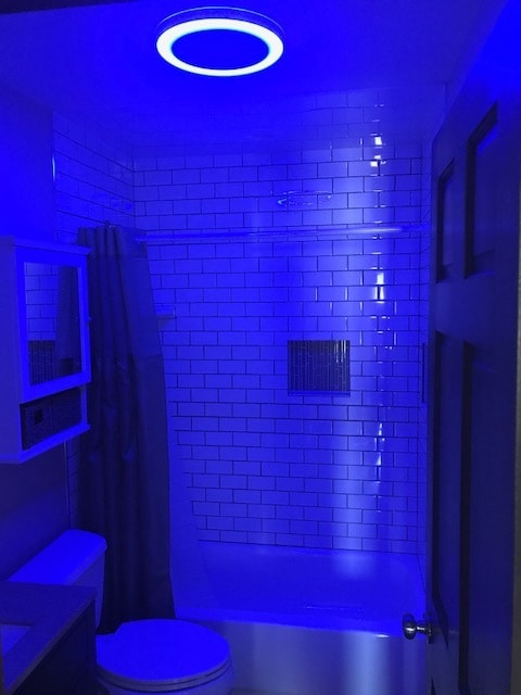 Fancy Blue tooth nightlight, music fan in upstairs bathroom. - 512 Carlyle Ln