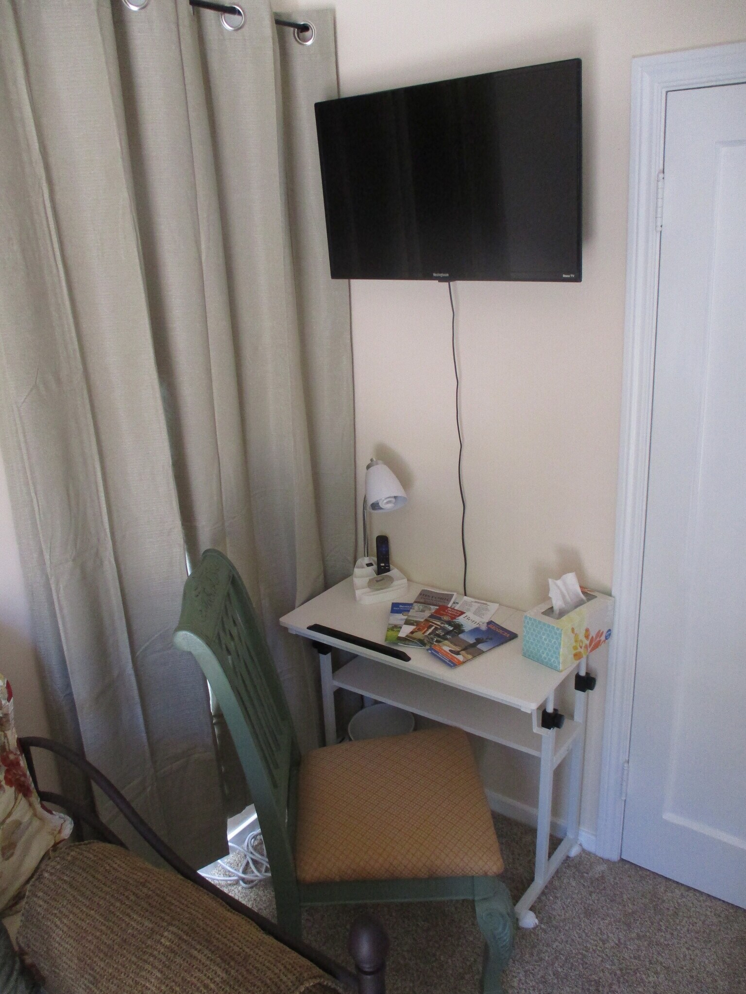 Desk, Roku TV, Blackout Curtains in Main Room - 56 La Cruz Ave