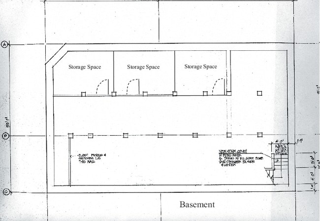 Basement Storage Floor Plan - Old Boston Hotel