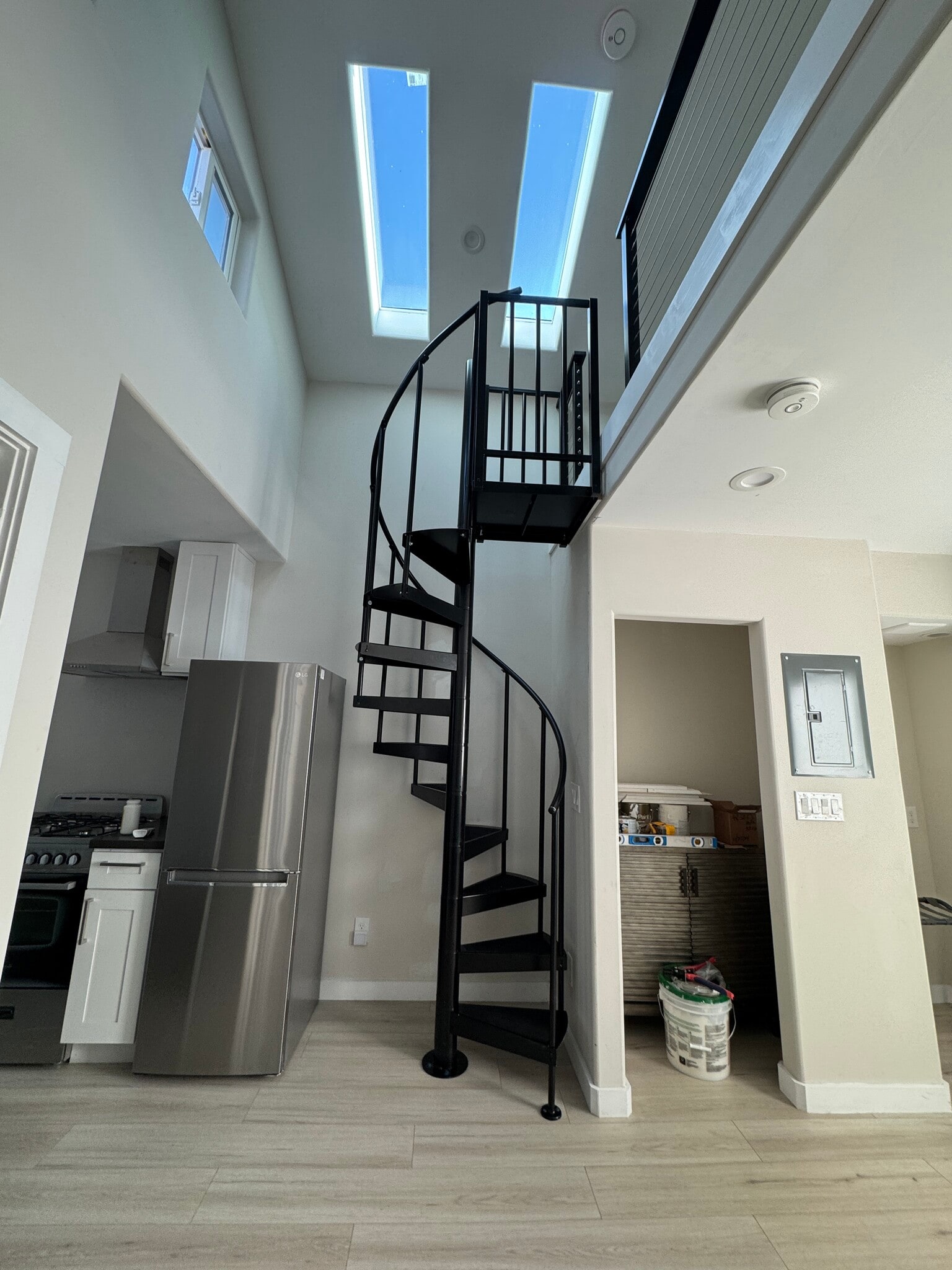 spiral staircase to the sleeping loft - 3744 Granada Ave