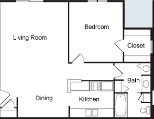 1BR/1BA Corner - Appleton Terrace