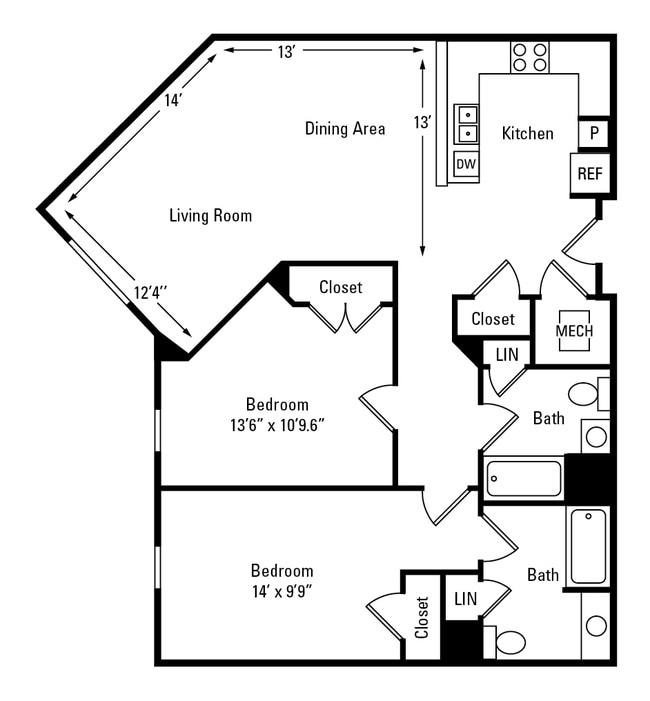 Floorplan - The Marquis at the Woods Apartment Homes