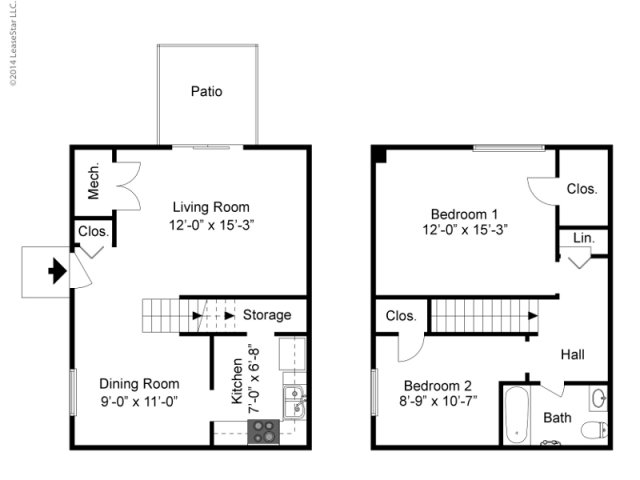 2BR/1BA - Millwood Townhouses