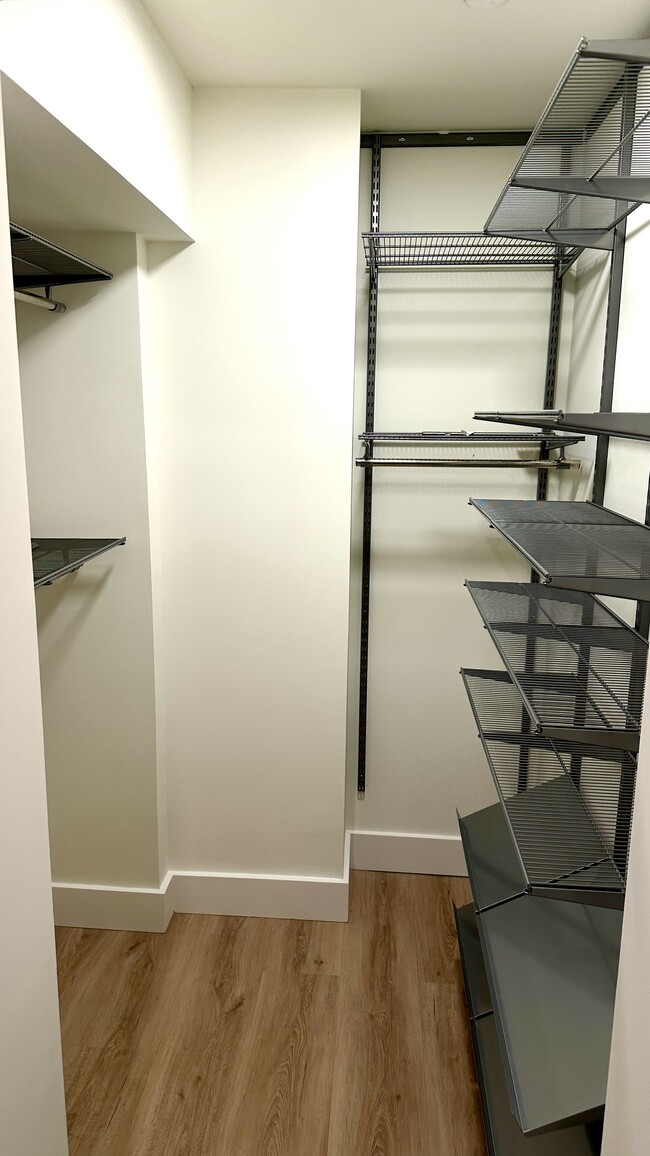 Walk-in closet with elfa shelving - 1644 Irving St NW