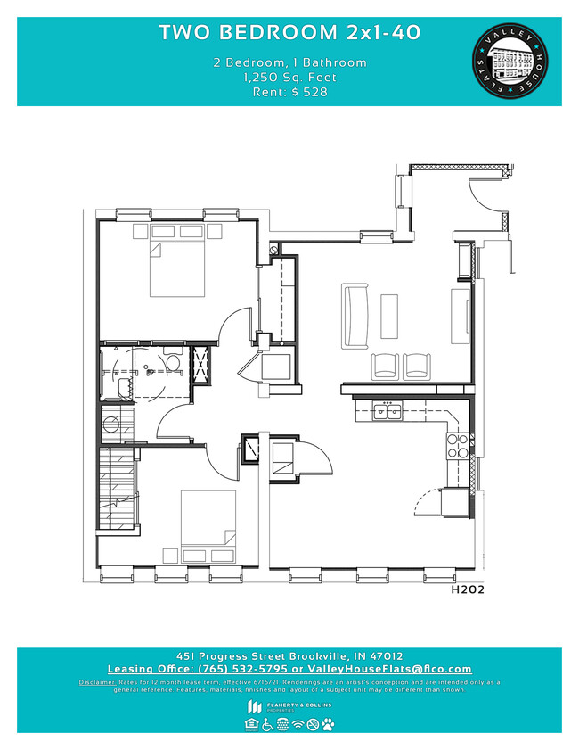 Floorplan - Valley House Flats 55 Year and Older