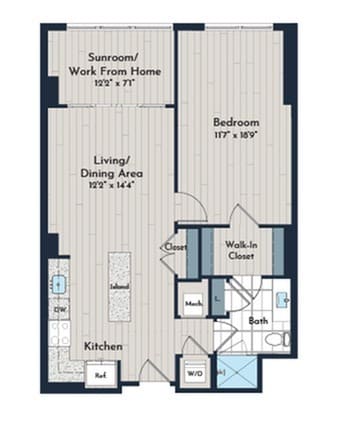 1BS-5e Floor Plan - Meridian 2250 at Eisenhower Station