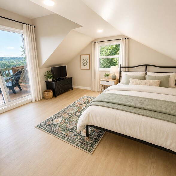 Primary upstairs bedroom with balcony (queen bedroom + walk in closet) - 14410 Goodrich Dr NW