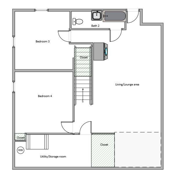 downstairs layout - 1413 Ross St