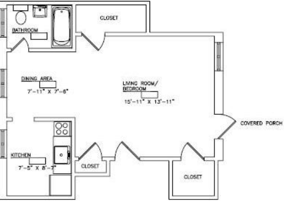 1BR/1BA - College Arms