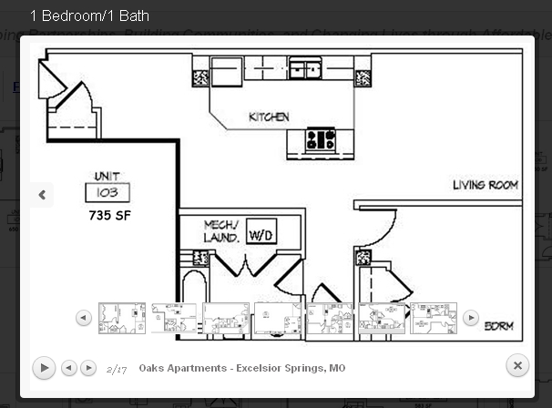 1BR/1BA - Oaks Apartments 55+ Senior Community