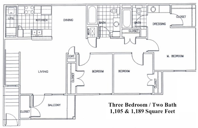 Three Bedroom / Two Bath - Mill Creek and Millie Street Apartments
