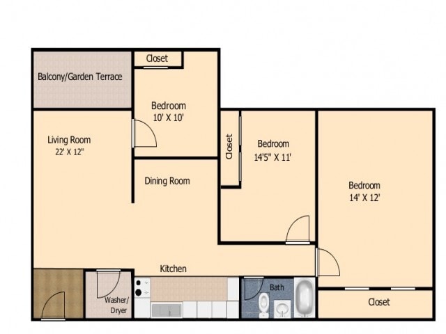 3 bedroom 1 bath - Richmar