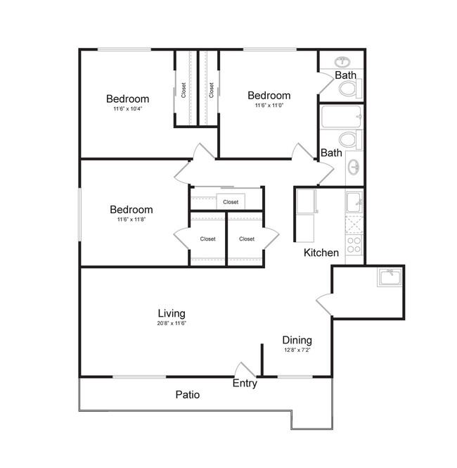 Floorplan - Lake Crest Apartments